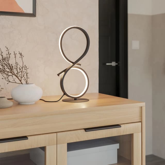 EGLO Serpins Black Aluminium & Steel Modern Table Lamp Black