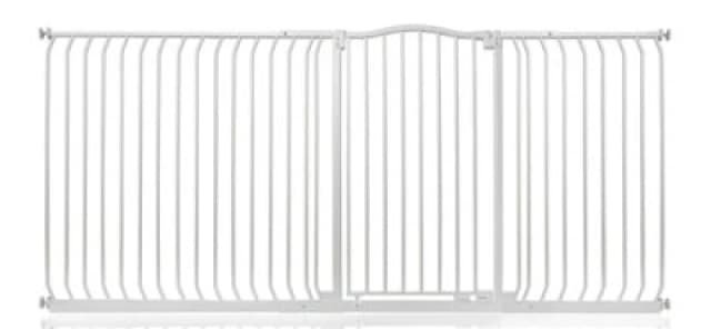 Safetots Extra Tall Curved Top Safety Gate, 216Cm - 225Cm, Matt White, Extra Tall 100Cm In Height, Pressure Fit Stair Gate