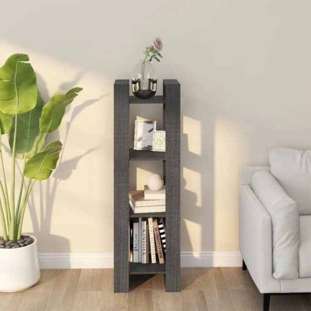 VIDAXL Vidaxl - Book Cabinet/Room Divider Grey 41x35x125cm Solid Wood Pine 8720286905043