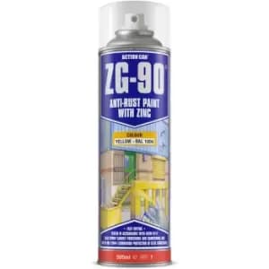ZG-90 Yellow Anti Rust Cold Zinc Galvanising Colour Spray Paint 500ml - Action Can