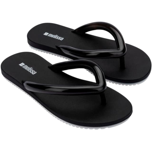 Melissa Womens Airflow Flip Flops Black White female 3 (36)