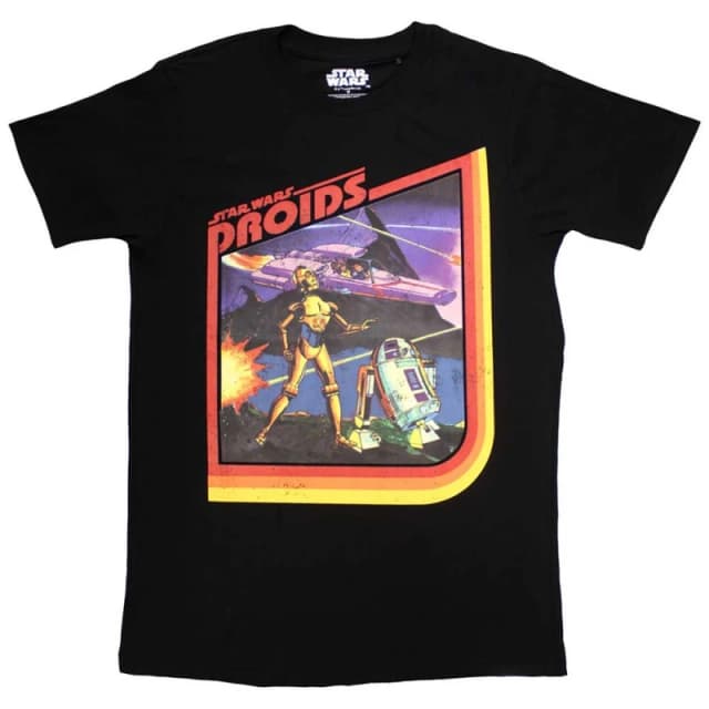 Star Wars Droids Retro Logo T Shirt Black unisex