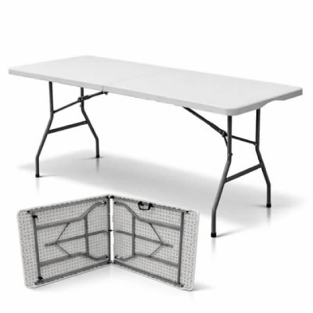Oypla 6ft Folding Outdoor Trestle Table White
