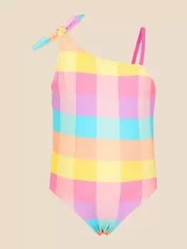 Accessorize Girls Check Swimsuit - Multi, Size Age: 3-4 Years, Women