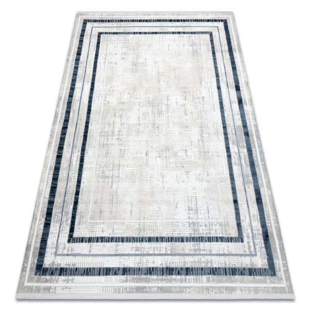 RugsX Modern Carpet Duke 51523 Cream / Blue - Frame, Structured, Very Soft, 80X150 Cm