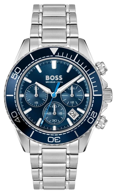 BOSS 1514322 SEALINER Quartz Chronograph (44mm) Blue Dial / Watch