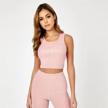 Jack Wills Active Seamless Ribbed Sports Bra - Pink