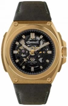 Ingersoll THE MOTION Automatic Black Skeleton Dial Olive Watch