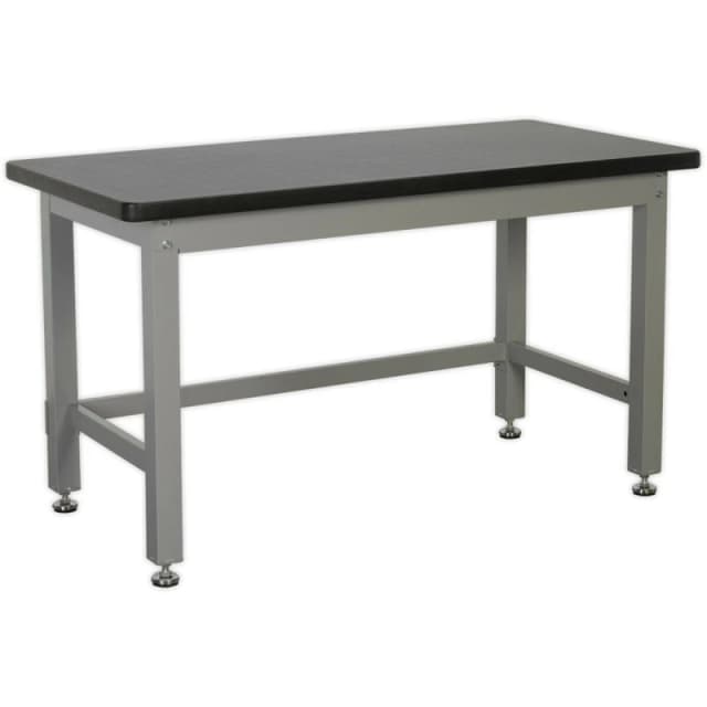 Loops Steel Industrial Workbench - 1500mm x 750mm Laminate Worktop - Adjustable Feet Metallics