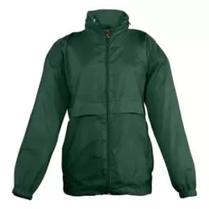 SOLS Kids Unisex Surf Windbreaker Jacket (Water Resistant And Windproof) (12-14) (Forest Green)