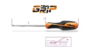 Beta Tools 1266BP Beta GRIP Ball Head Hexagon Screwdriver Non-Slip 10mm