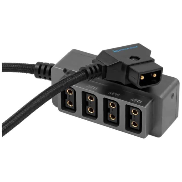 Kondor Blue 12V Metal D-TAP Hub Voltmeter 4 Way Port Power Tap