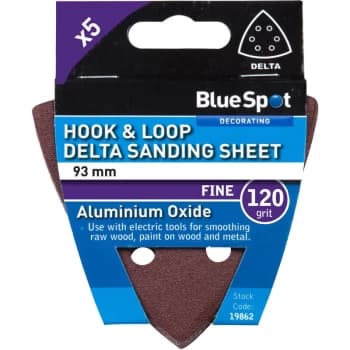 Bluespot - 19862 93mm 5 Pack 120 Grit Delta Sanding Sheets