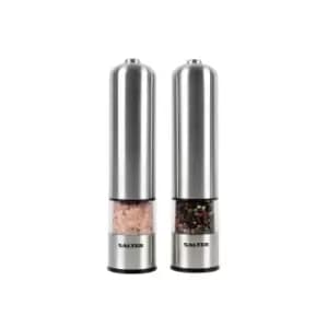 Salter Stainless Steel Electronic Salt & Pepper Mill Set