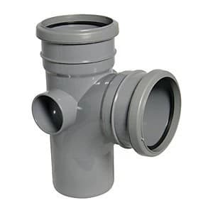FloPlast SP190G Soil Pipe 92.5 Deg Branch Double Socket - Grey 110mm
