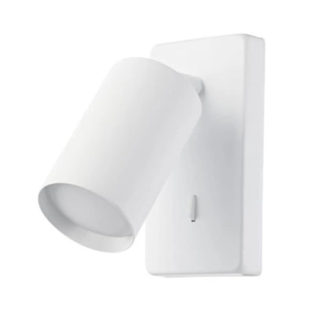 Happy Homewares Modern Designer LED Powered Matt White Metal Spot Wall Light Fixture With Switch