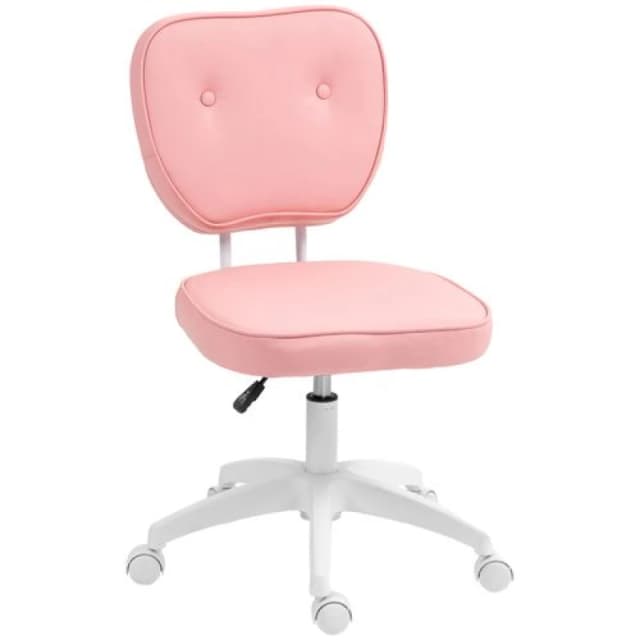 Vinsetto Vanity Task Chair With Adjustable Height, Armless, Pink 921-687V70PK