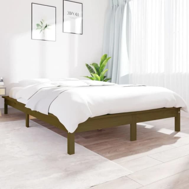 Vidaxl Bed Frame Honey Brown 140X200 Cm Solid Wood Pine, Brown 820544