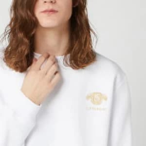 Harry Potter Slytherin Unisex Embroidered Sweatshirt - White - L