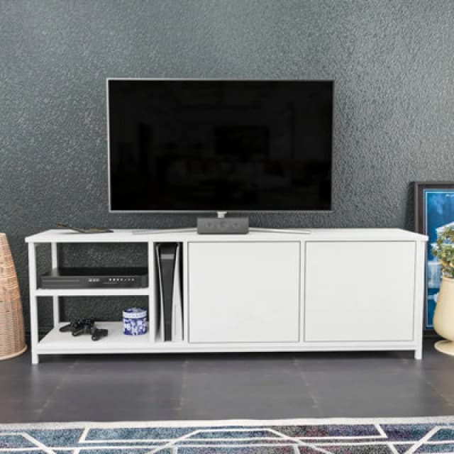 Decorotika Primrose TV Stand TV Unit for TV's up to 72" White