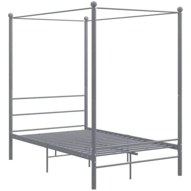 VIDAXL Canopy Bed Frame without Mattress Grey Metal 140x200cm vidaXL 8720286163771