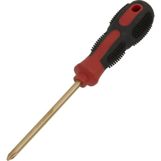 Loops Non-Sparking Phillips Screwdriver - #2 x 100mm - Soft Grip Handle - Die Forged Multi