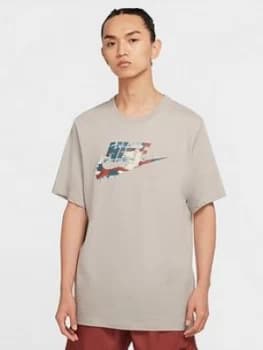 Nike Sportswear Camo Logo T-Shirt - Grey, Size 2XL, Men