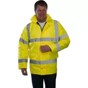 Grafters Unisex Safety Hi-Visibility Waterproof Motorway Jacket (L) (Yellow) - Yellow