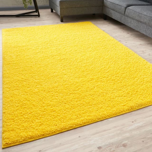 THE RUGS Shaggy Rugs Yellow Living Room Rug - Soft Fluffy Thick Carpet For Bedrooms & Kitchen Easy To Clean Home Decor Rugs Size: 80cm x 300cm Yel