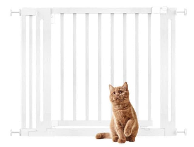 Bettacare Wooden Elegance Dog Gate, White, 97Cm - 105Cm, Pressure Fit Pet Gate, 65Cm Extra Wide Doorway, Easy Installation