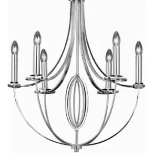 Multi Light Ceiling Pendant 6 Bulb Nickel Feature Chandelier Vintage Metal Lamp