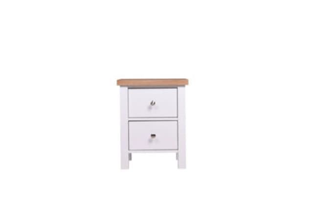 Timber Art Design Astbury Bedside Cabinet Bedroom Furniture Nightstand Table 2 Drawer White Oak