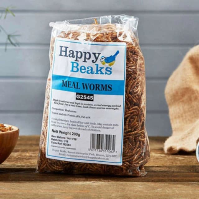Garden Gear Happy Beaks Dried Mealworms For Birds - High Energy Protein Mealworms For Wild Birds (5Kg)