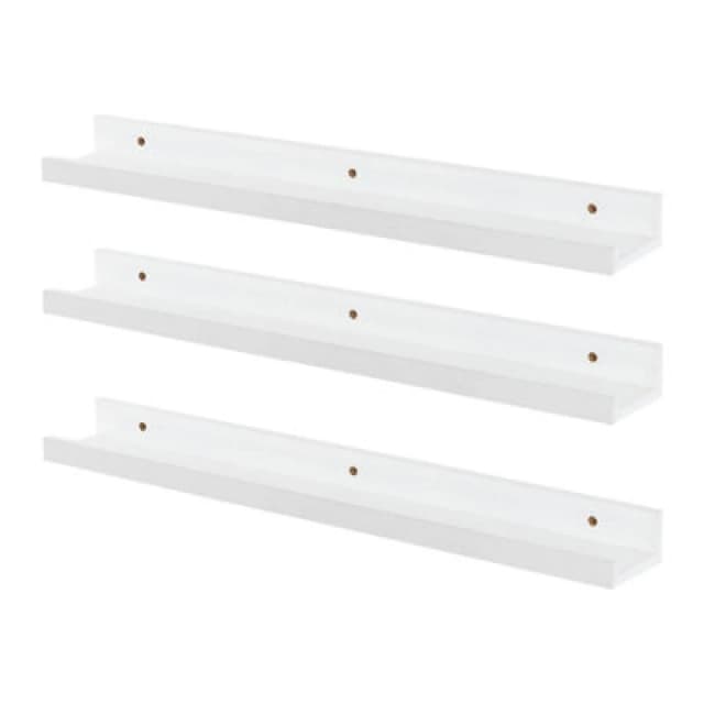 Harbour Housewares Floating Picture Ledge Wall Shelves - 57cm - Pack of 3 White
