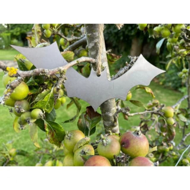 Poppy Forge Hanging Bat Garden Art (Pack Of 3) - Bare Metal/ready To Rust - W20 X H8 Cm