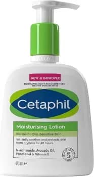 Cetaphil Face & Body Moisturiser, 473ml Moisturising Lotion, Sensitive Skin, With Niacinamide & Vitamin E
