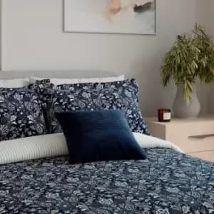 Bedeck of Belfast Yara Super Kingsize Duvet Cover Set, Navy