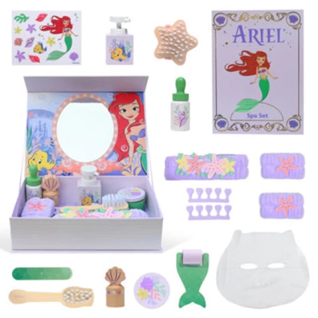 Disney Princess Ariel Spa Day Set, 18 Piece Pretend Play With Book Box