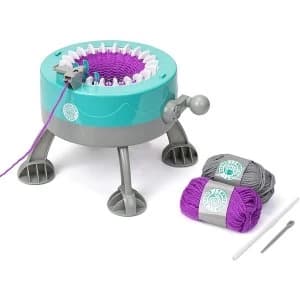 Knitting Circle TY6144 Station, Small Machine, Knit Gloves, Hats and Scarves with Two Coloured Yarns