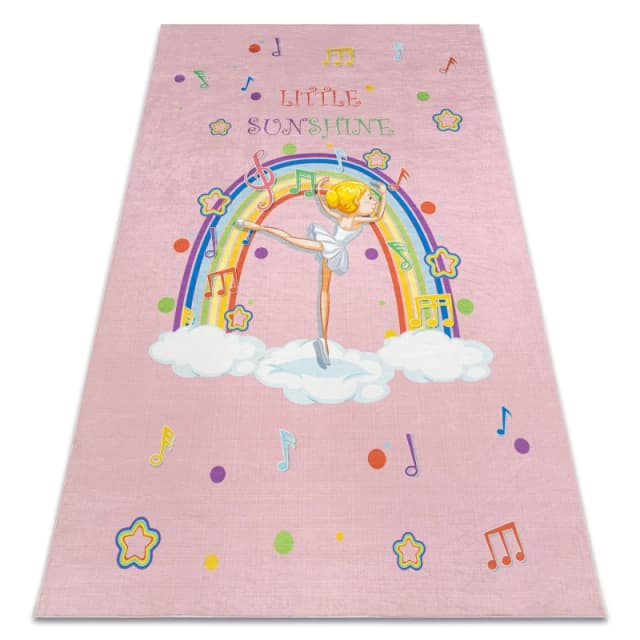 RugsX Bambino 41870 Washing Carpet Ballerina, Rainbow For Children Anti Slip - Pink 120X170 Cm