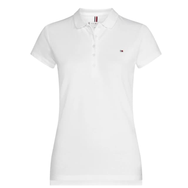 Tommy Hilfiger Heritage Short Sleeve Slim Fit Polo Shirt Ladies CLASSIC WHT 100 female 8 (XS)