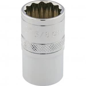 Draper 3/8" Drive Polished Finish Hi Torq Bi Hexagon Socket Imperial 3/8" 5/8"