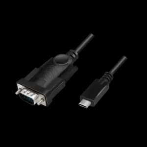 LogiLink USB 2.0 Type-C cable, C/M to DB9 (RS232)/M, Win11, black,...