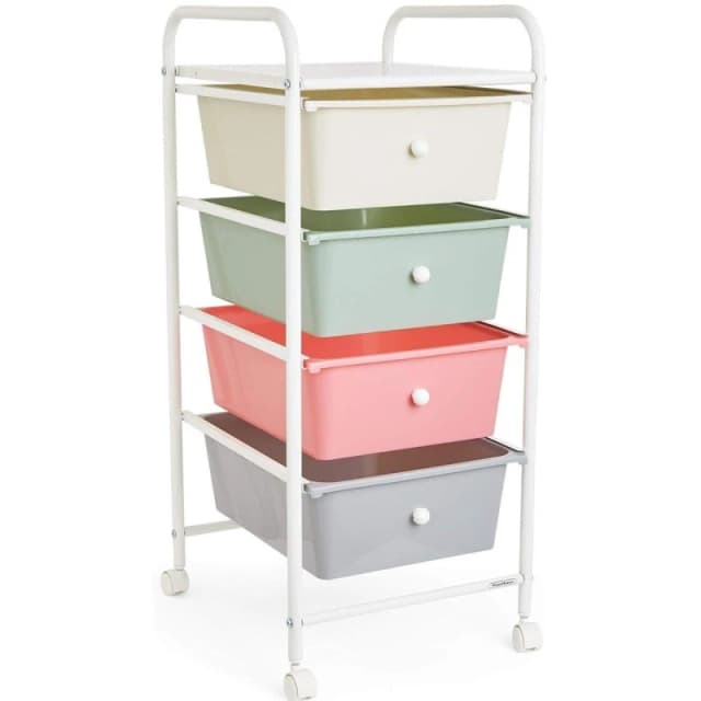 VonHaus 4 Drawer Pastel Storage Trolley Multi unisex One Size