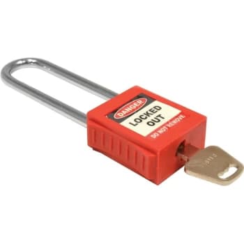 Safety Lockout Padlock Long Shackle - Yellow - Matlock