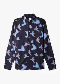 Paul Smith Mens Ls Regular Fit Shirt In Navy