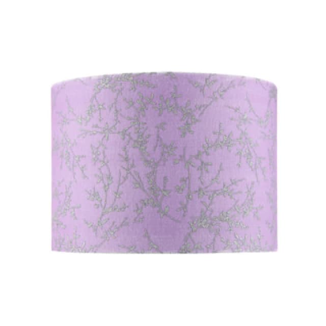 Happy Homewares Modern Soft Lilac Cotton Fabric 10 Shade With Silver Foil Floral Decoration