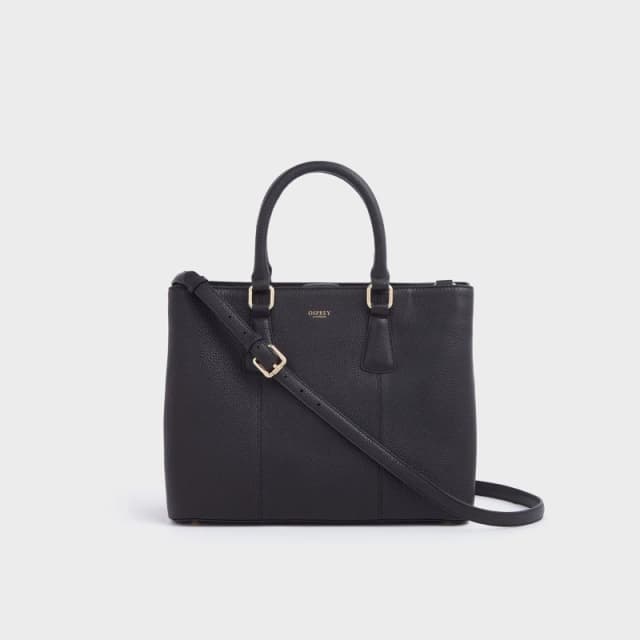 OSPREY LONDON Womens The Adaline Leather Work Bag in Black Female One Size