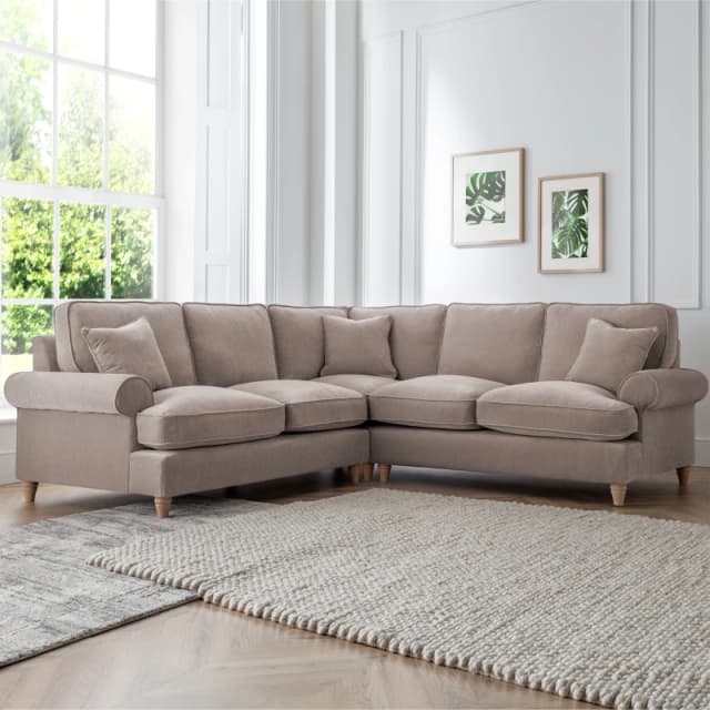 The Great Sofa Company Ezra 2 Corner 2 Manhattan Putty in Taupe Unisex