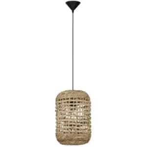 Netlighting Merano Langley 27cm Dome Pendant Ceiling Light Dried Water Hyacinth